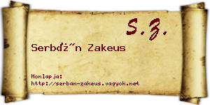 Serbán Zakeus névjegykártya